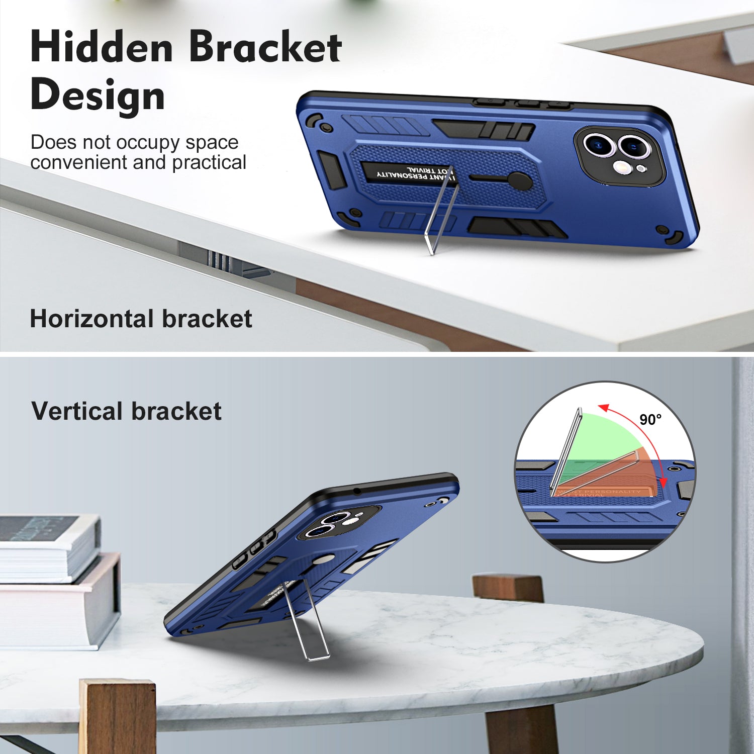 For iPhone 12 6.1 inch Phone Case Silicone Ring Strap TPU PC Shockproof Cell Phone Cover with Metal Kickstand For iPhone 12 6.1 inch Phone Case Silicone Ring Strap TPU PC Shockproof Cell Phone Cover with Metal Kickstand